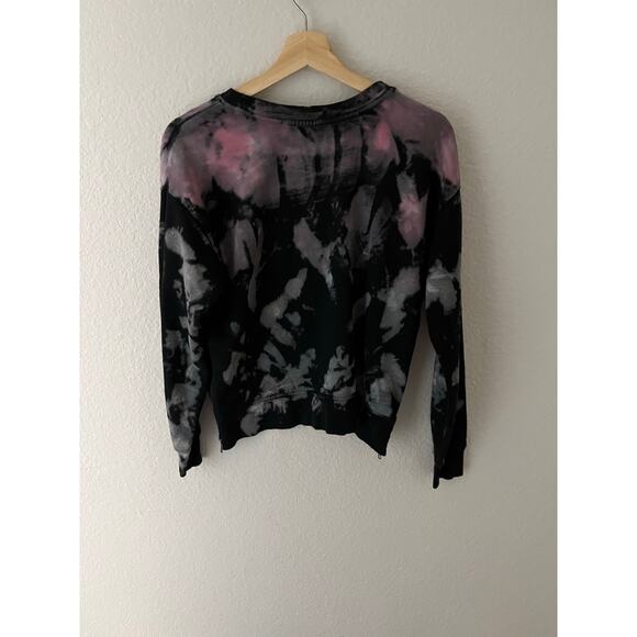 Rails Marlo Black Rainbow Tie-Dye Pullover Sweater Top S Zipper Sides edgy artsy - Picture 5 of 9